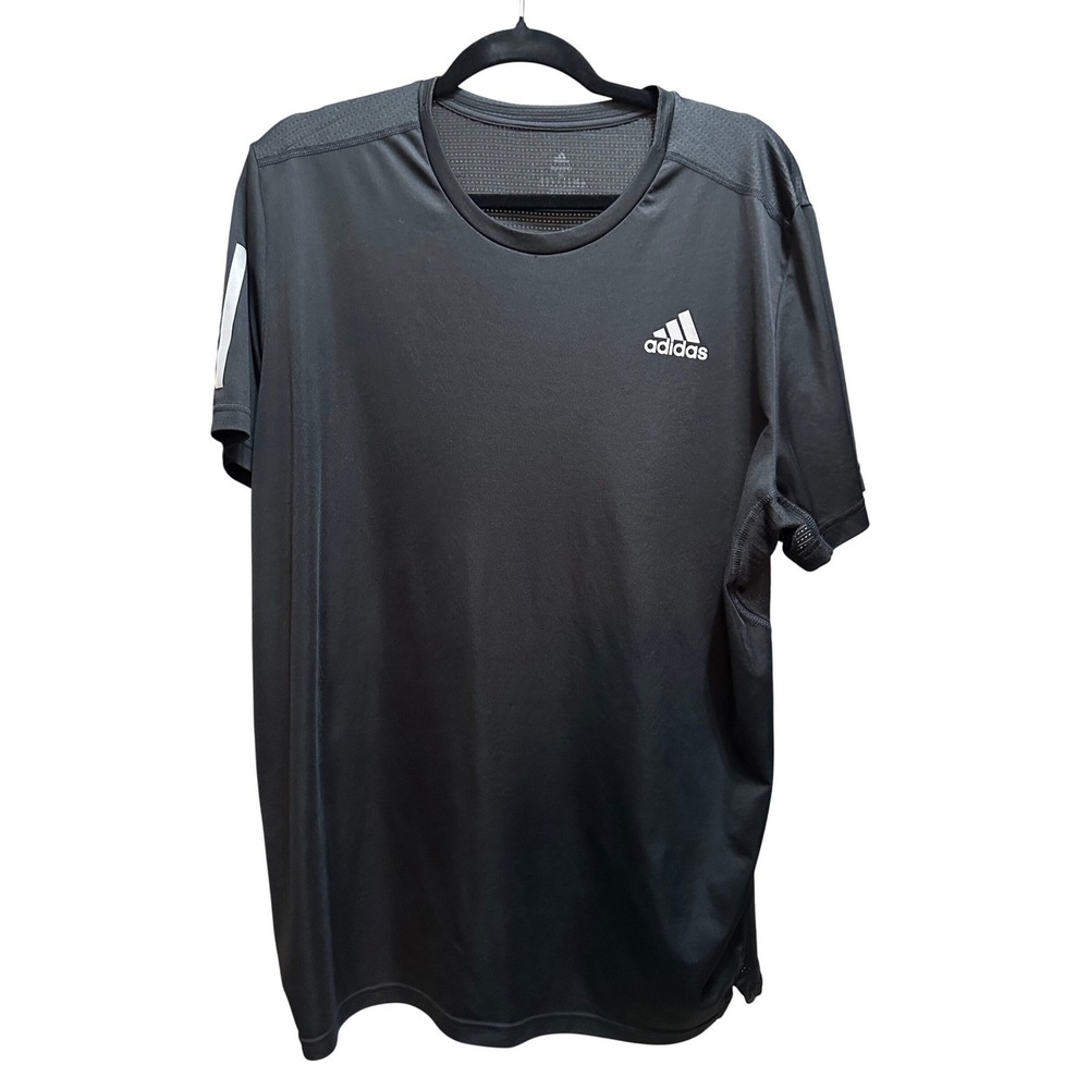 Adidas AEROREADY Mens Black Running Training T-Shirt Mesh‎ Back Short Sleeve L